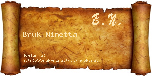 Bruk Ninetta névjegykártya